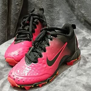 Used Nike Fastflex Softball Cleats pink and black size US 11C EUC